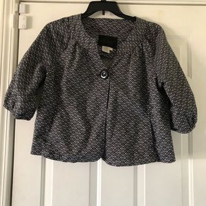 LAL - Blazer - Black & White - Puff Sleeve w/ One Button in front - Size XL